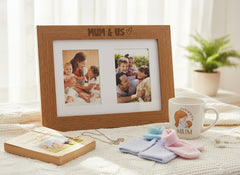 Mum and Us Engraved Double Wooden Photo Frame Gift Photo Frame ukgiftstoreonline