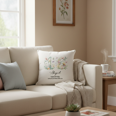 16th Birthday Gift For Her Personalised Cushion With Butterflies and Flowers Personalised Cushion Gifts ukgiftstoreonline