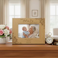 First Mother's Day as my Mummy Wooden Engraved Photo Frame 1st Mothers Day Mommy, Nanny, Grandma, Nana, Granny Mother's Day Gift personalised photo frames ukgiftstoreonline