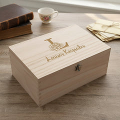 Personalised Large Floral Monogram Wooden Keepsake Box Gift For Her Keepsake Memory Box Raised Words