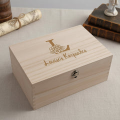 Personalised Large Floral Monogram Wooden Keepsake Box Gift For Her Keepsake Memory Box Raised Words