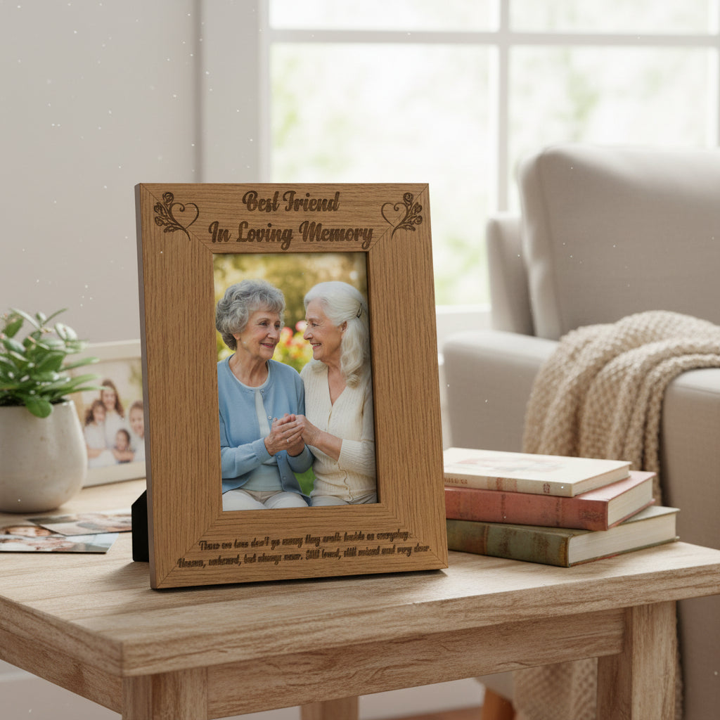 Best Friend In Loving Memory Remembrance Portrait Wooden Photo Frame Gift Loving Memory Remembrance ukgiftstoreonline