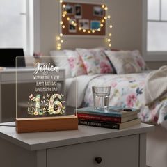 Personalised 16th birthday Gift For Her LED Light With Flowers and Butterflies Personalised Heart Gifts ukgiftstoreonline