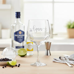Personalised Name in Swirly Font Gin and Tonic Engraved Glass Gift Personalised Gin Glasses ukgiftstoreonline