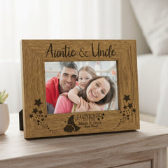 Wooden Engraved Auntie and Uncle Photo Picture Frame Gift Idea Photo Frame ukgiftstoreonline 4 x 6 Inch