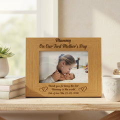 Personalised First Mother's Day Mummy Engraved Wooden Photo Frame Gift Mummy Photo Frame ukgiftstoreonline 4 x 6 Inch