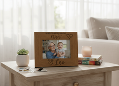 Personalised First Mothers Day as a Nan Engraved Wooden Photo Frame Landscape Photo Frame ukgiftstoreonline