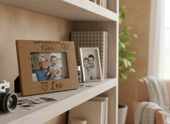 Personalised First Mothers Day as a Nan Engraved Wooden Photo Frame Landscape Photo Frame ukgiftstoreonline