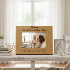 First Mother's Day Mummy Engraved Wooden Photo Frame Gift Mummy Photo Frame ukgiftstoreonline