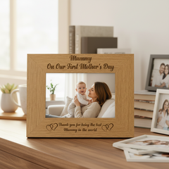 First Mother's Day Mummy Engraved Wooden Photo Frame Gift Mummy Photo Frame ukgiftstoreonline