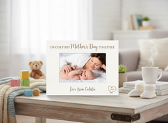 On Our First Mothers Day Photo Frame Engraved Wooden Personalised Photo Frame ukgiftstoreonline
