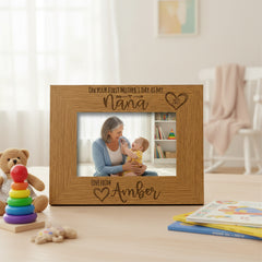 Personalised First Mothers Day as a Nana Engraved Photo Frame Landscape Photo Frame ukgiftstoreonline