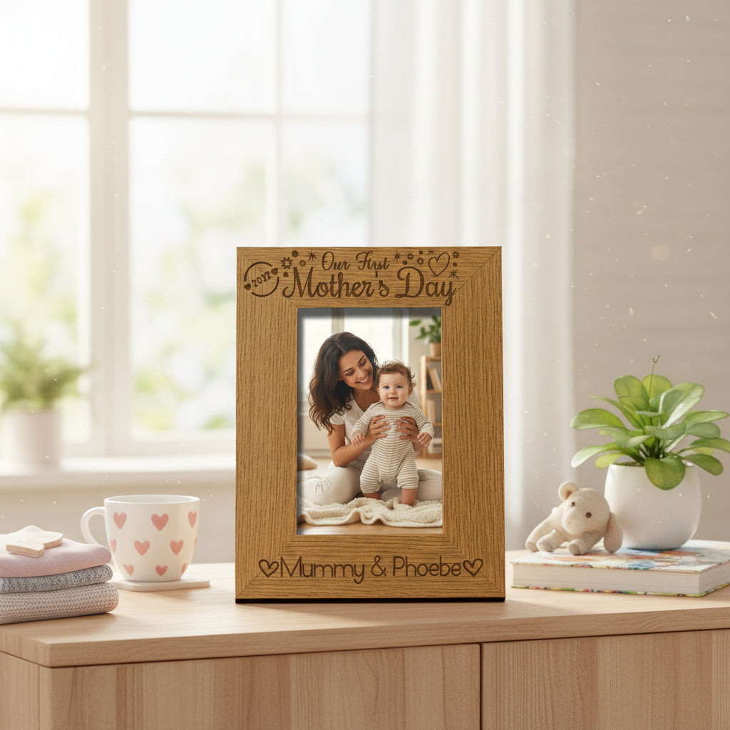 Personalised First Mother’s Day Photo Frame – Mum Photo Frame – Gift from Daughter or Son Photo Frame ukgiftstoreonline