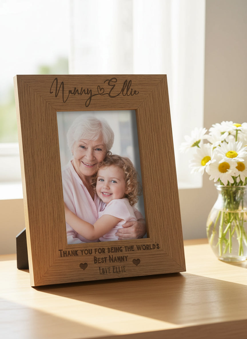Personalised Best Nanny With Name Portrait Photo Frame Gift personalised photo frames ukgiftstoreonline