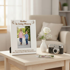 Brother Memorial Engraved White Photo Frame In Loving Memory Photo Frame ukgiftstoreonline