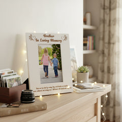 Brother Memorial Engraved White Photo Frame In Loving Memory Photo Frame ukgiftstoreonline
