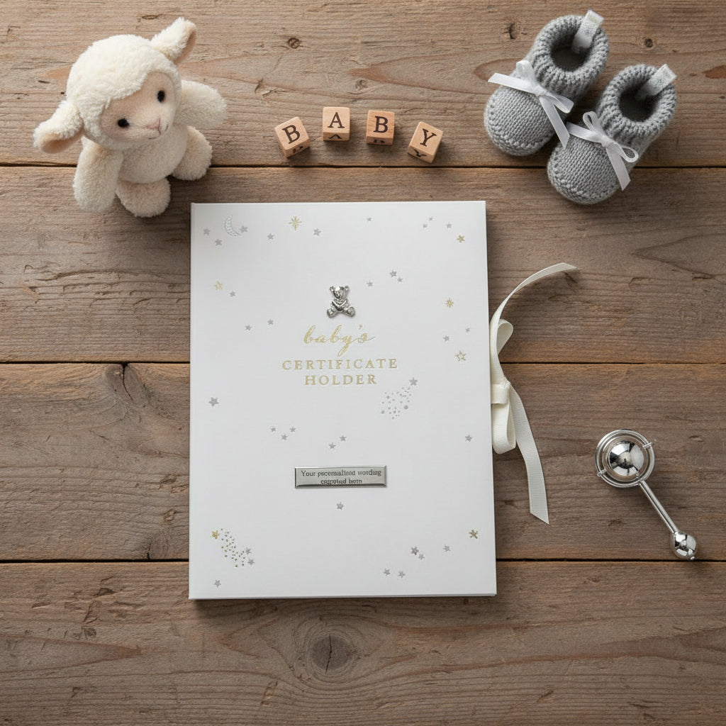 Personalised Little Star A4 Birth Certificate Holder Baby Gift Birth Certificate Holder ukgiftstoreonline