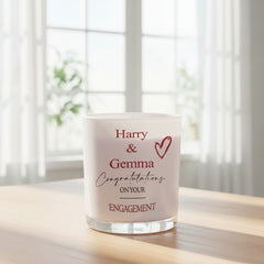 Beautiful Embellished Handmade Engagement Personalised Candle Gift Tea Light Holder ukgiftstoreonline