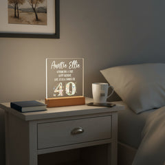 Personalised 40th birthday Gift For Her LED Light With Flowers and Butterflies Personalised Heart Gifts ukgiftstoreonline