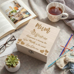Mum Gift Personalised Engraved Wooden Keepsake Box or Photo Box Gift Keepsake Memory Box ukgiftstoreonline