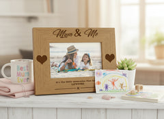 Mum and Me Wooden Engraved Photo Frame Gift for Mothers Day Birthday or Christmas Photo Frame ukgiftstoreonline