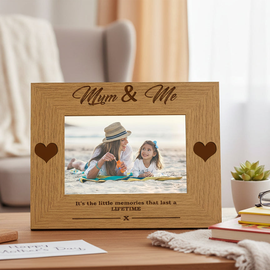 Mum and Me Wooden Engraved Photo Frame Gift for Mothers Day Birthday or Christmas Photo Frame ukgiftstoreonline