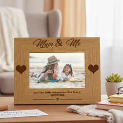 Mum and Me Wooden Engraved Photo Frame Gift for Mothers Day Birthday or Christmas Photo Frame ukgiftstoreonline