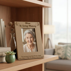 Mum In Loving Memory Remembrance Engraved Portrait Wooden Photo Frame Gift Loving Memory Remembrance ukgiftstoreonline