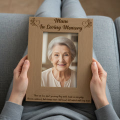 Mum In Loving Memory Remembrance Engraved Portrait Wooden Photo Frame Gift Loving Memory Remembrance ukgiftstoreonline