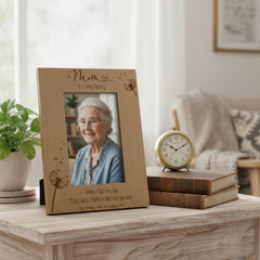 Mum Remembrance Photo Frame Engraved Personalised Portrait With Dandelions Photo Frame ukgiftstoreonline