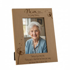 Mum Remembrance Photo Frame Engraved Personalised Portrait With Dandelions Photo Frame ukgiftstoreonline