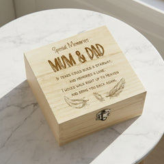 Mum and Dad In Loving Memory Engraved Remembrance Wooden Keepsake Box Loving Memory Remembrance ukgiftstoreonline