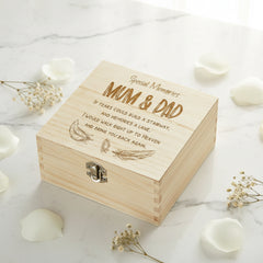 Mum and Dad In Loving Memory Engraved Remembrance Wooden Keepsake Box Loving Memory Remembrance ukgiftstoreonline