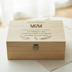 Mum Remembrance Large Engraved Wooden Memory Keepsake Box Gift Keepsake Memory Box ukgiftstoreonline