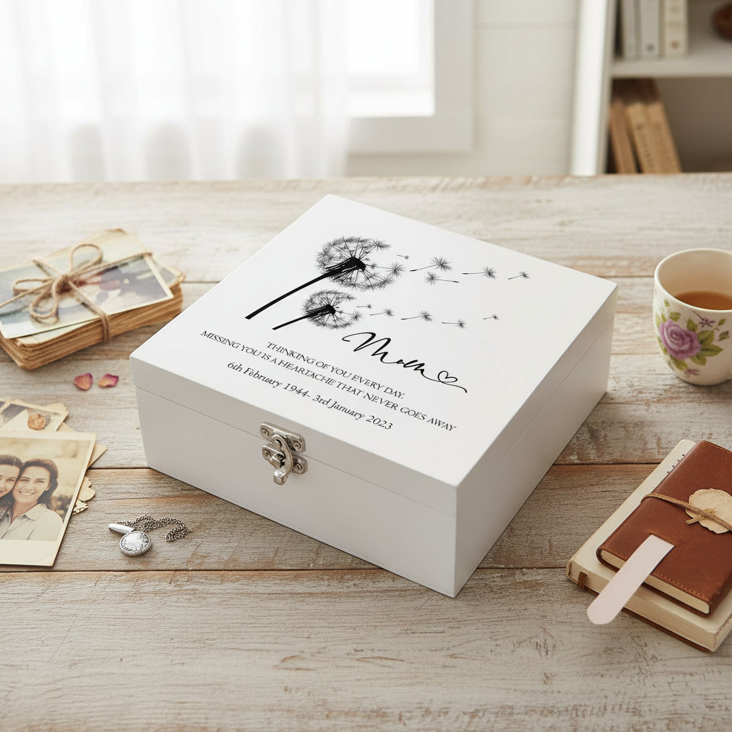 Mum Remembrance Personalised Wooden Keepsake Memory Box Keepsake Wooden box ukgiftstoreonline