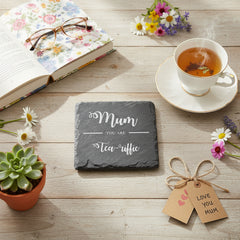 Mum You are 'Tea-riffic' Engraved Slate Coaster Gift for Mothers Day Birthday or Christmas Personalised Slate Marker ukgiftstoreonline