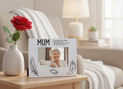 Mum Remembrance Memorial White Photo Frame wood finish Landscape Mum Photo Frame ukgiftstoreonline
