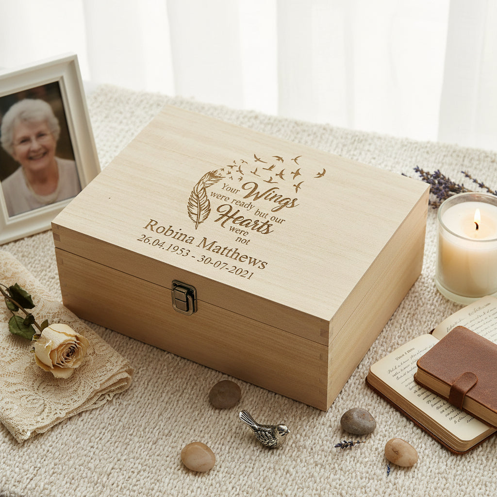 Personalised Remembrance Wooden Engraved Keepsake Memory Box Keepsake Memory Box ukgiftstoreonline