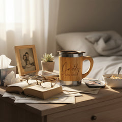 Personalised Bamboo Insulated 280ml Daddy Travel Mug Cup Gift