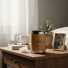 Personalised Bamboo Insulated 280ml Daddy Travel Mug Cup Gift