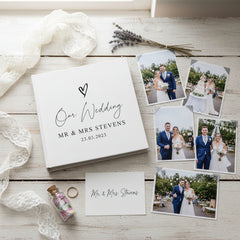 Large Traditional Book Bound Personalised Wedding Photo Album With Heart