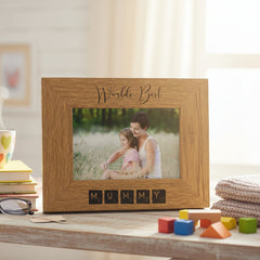 Wooden Engraved Mum Photo Picture Frame Gift Idea Worlds Best Mummy Mum Photo Frame ukgiftstoreonline