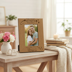 Personalised Best Boyfriend Portrait Wooden Engraved Photo Frame Gift Boyfriend Photo Frame ukgiftstoreonline