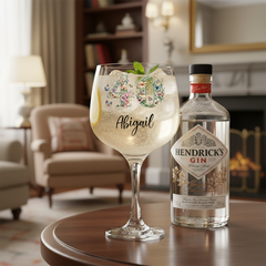 Personalised 40th Birthday Cocktail Gin Glass Gift For Her With Flowers and Butterflies