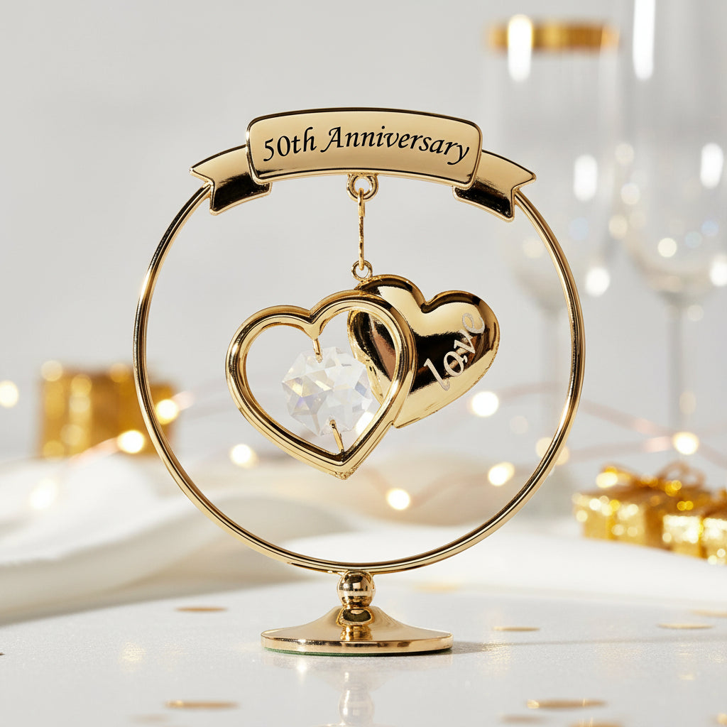 50th Anniversary Gift With Two Intertwined Hearts ukgiftstoreonline
