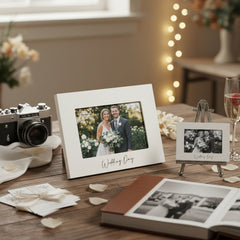 White Wooden Wedding Photo Frame 4" x 6" With Gift Box photo frame ukgiftstoreonline