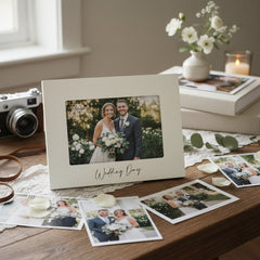 White Wooden Wedding Photo Frame 4" x 6" With Gift Box photo frame ukgiftstoreonline