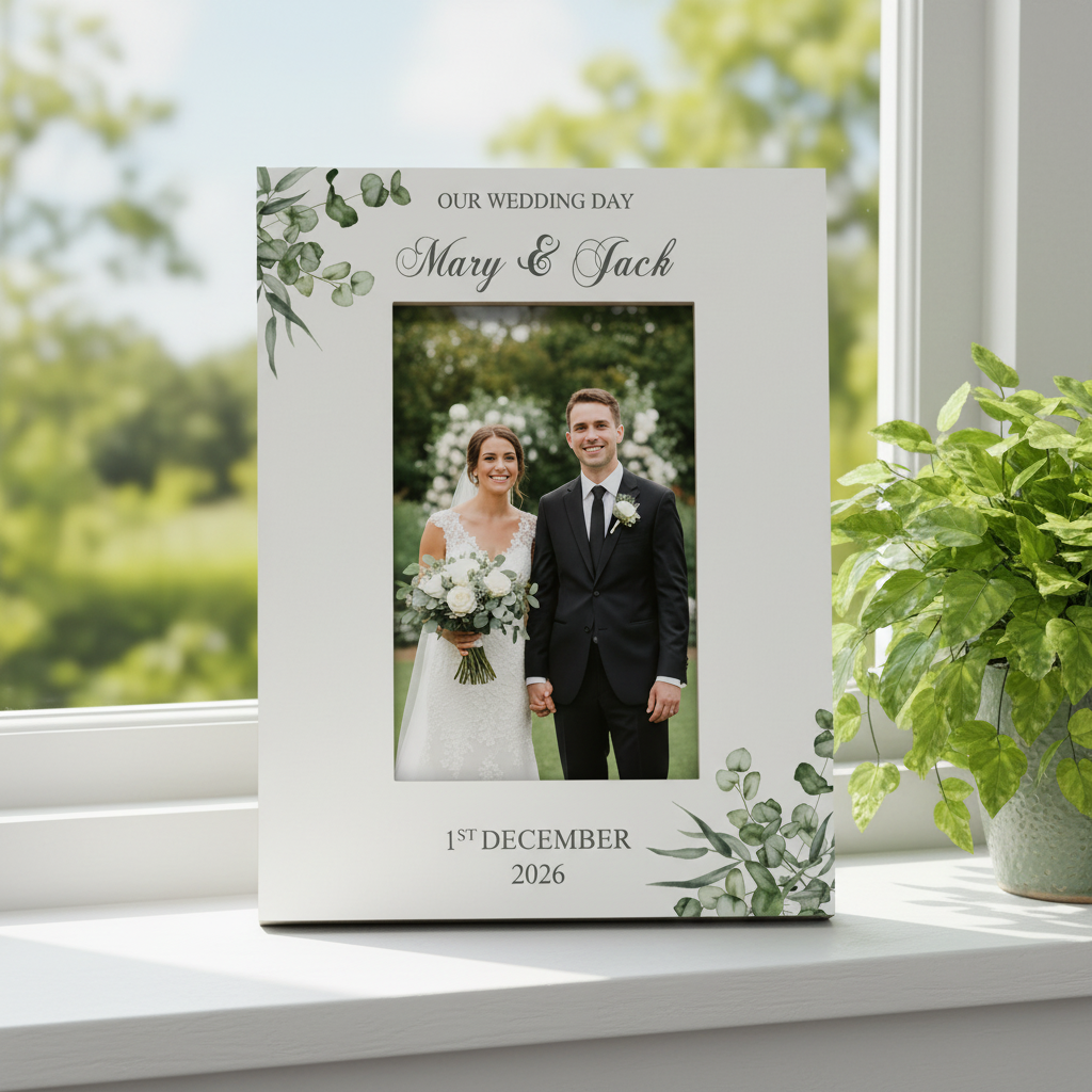 Personalised On Our Wedding Day Elegant Photo Frame Gift For Couple