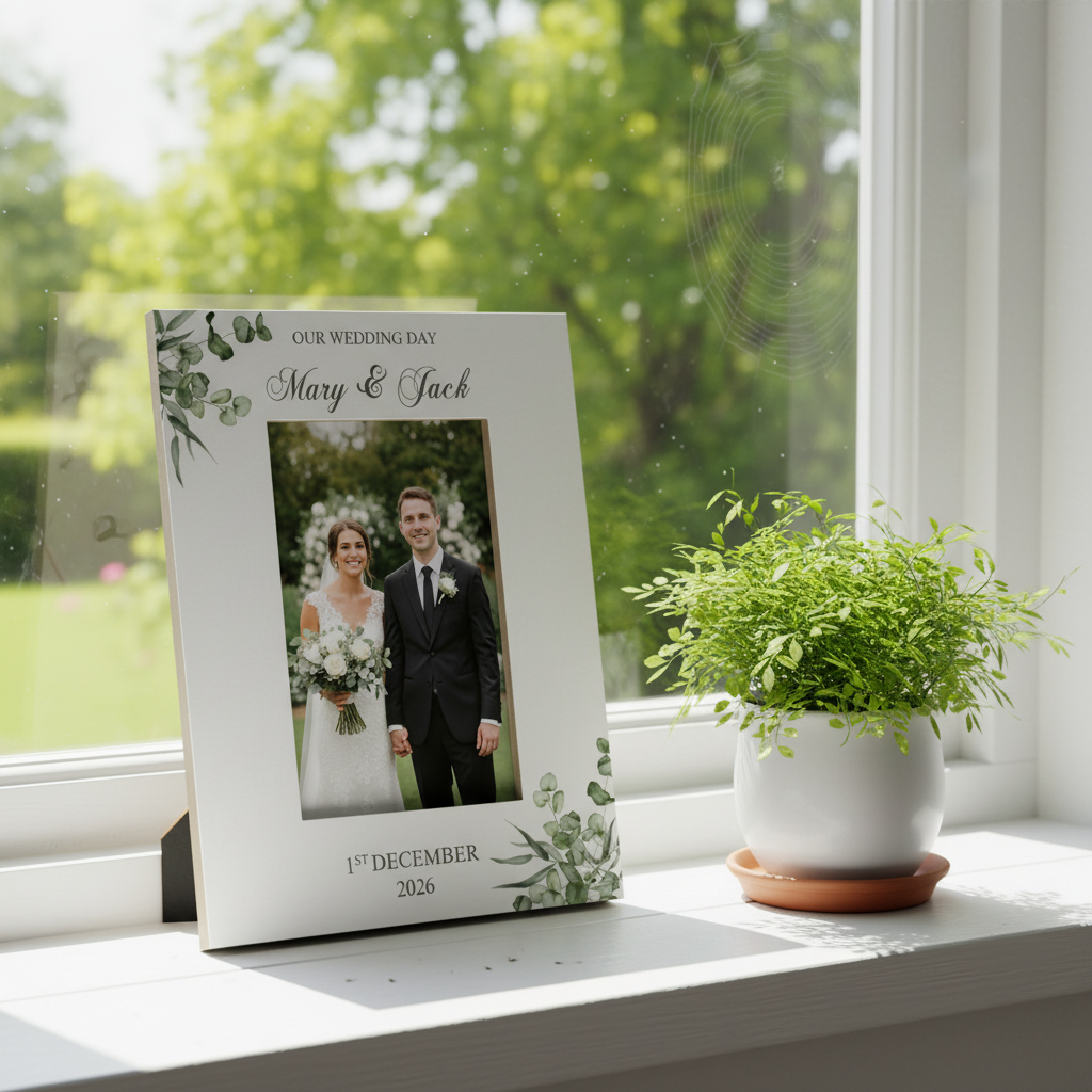 Personalised On Our Wedding Day Elegant Photo Frame Gift For Couple
