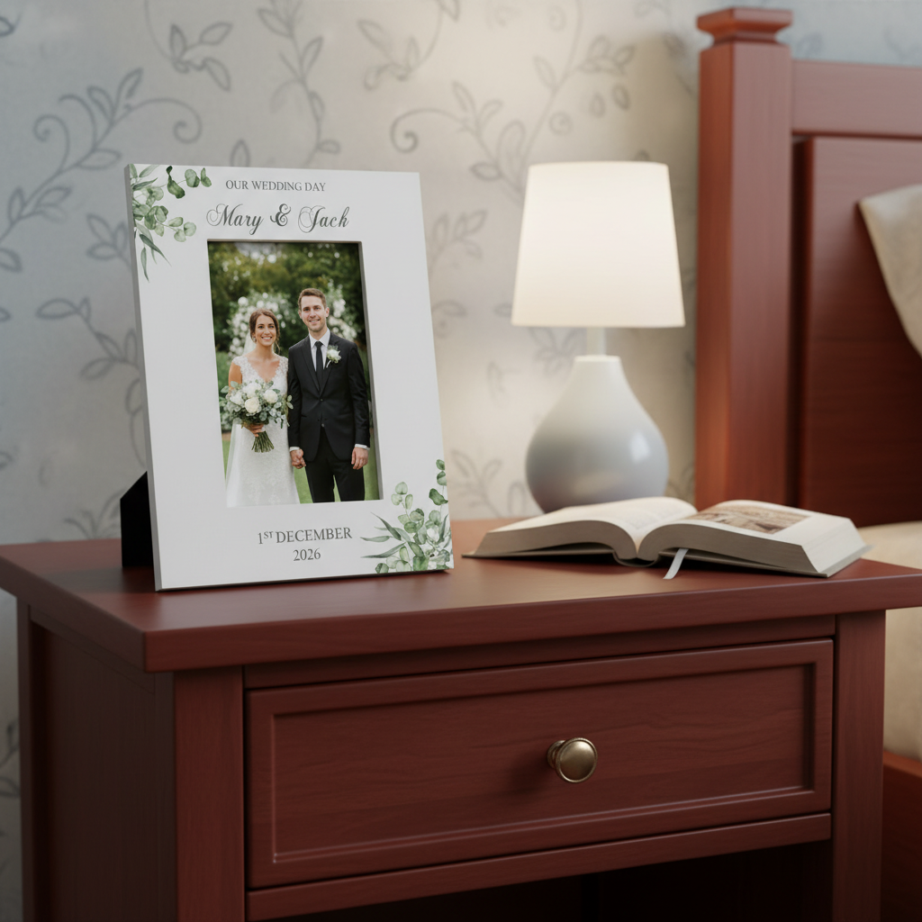 Personalised On Our Wedding Day Elegant Photo Frame Gift For Couple